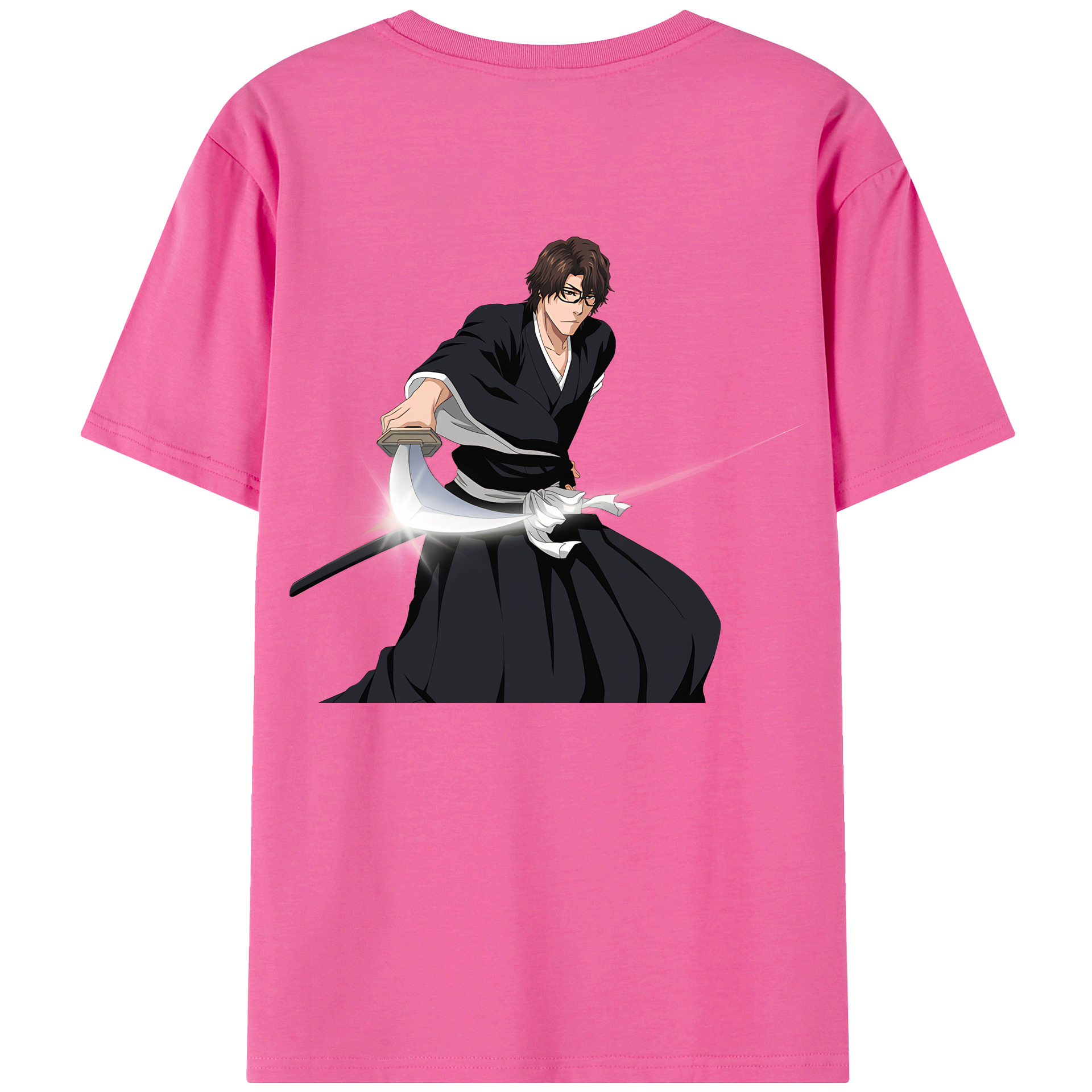 （画像用） ブリーチ 藍染 惣右介（あいぜん そうすけ） BLEACH Aizen Sousuke レディース半袖Tシャツ(バックプリント)